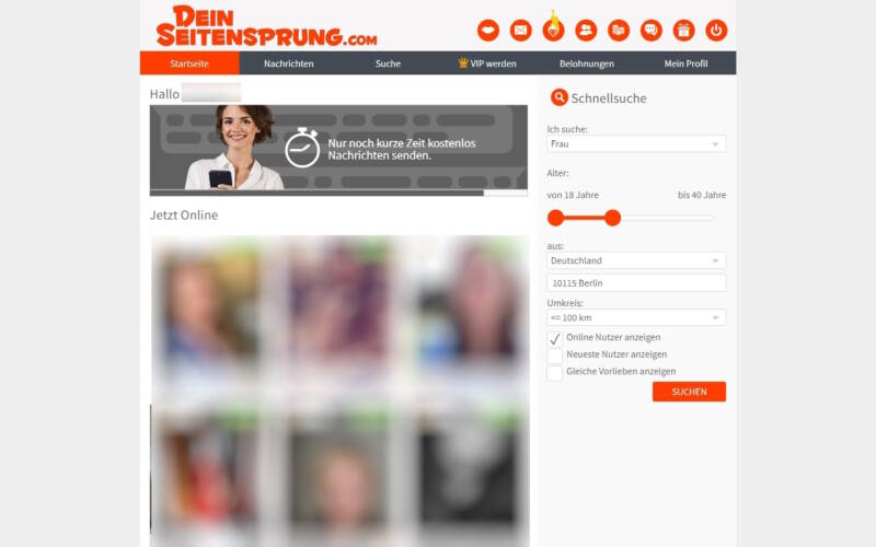 DeinSeitensprung.com Mitgliederbereich