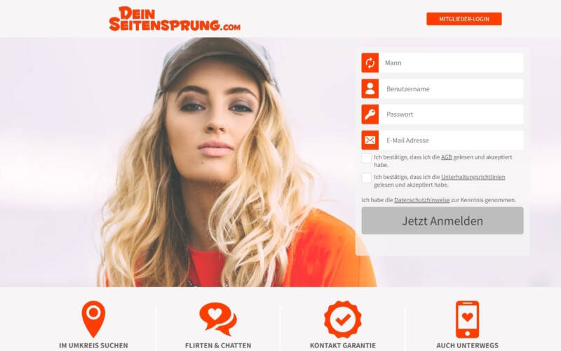 DeinSeitensprung.com Startseite Testbericht