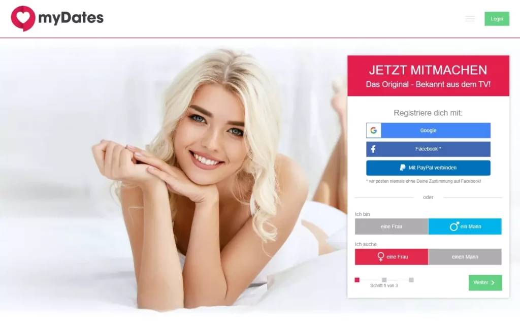 Testbericht MyDates.com Startseite Testbericht