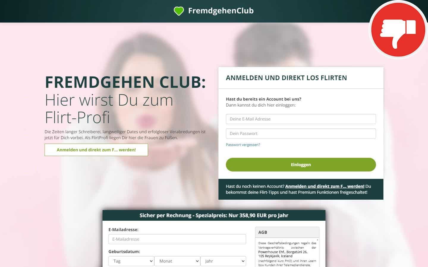 Testbericht FremdgehenClub.com Abzocke
