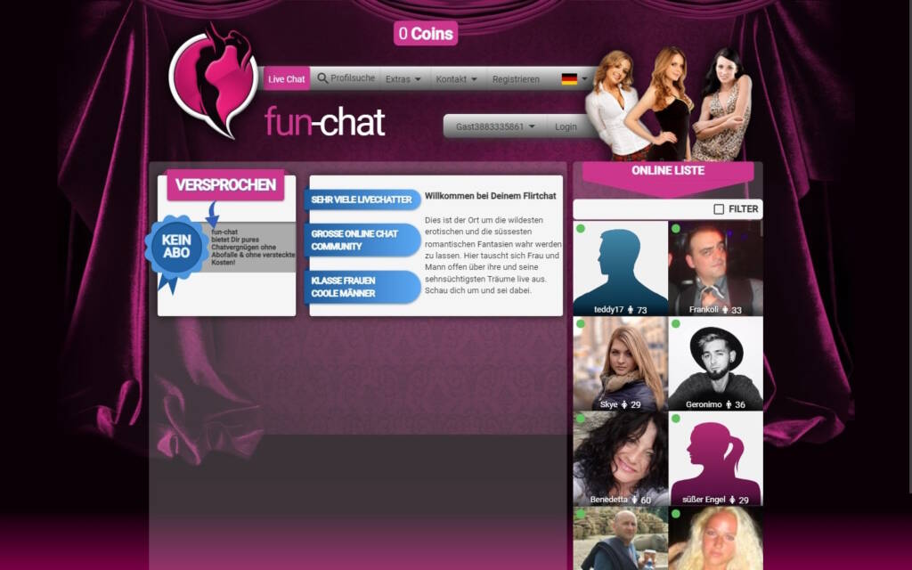 Fun-Chat.com Startseite Testbericht