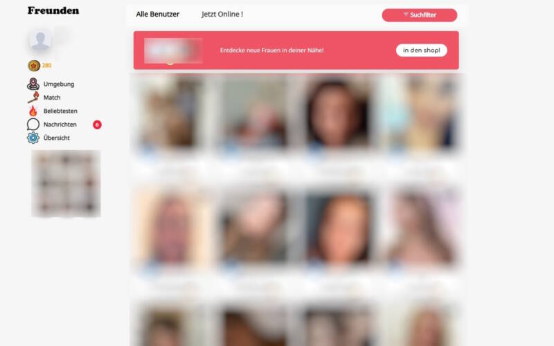Freunden.org Mitgliederbereich
