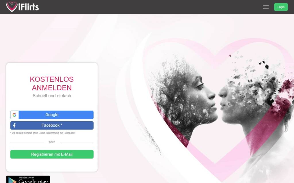 iFlirts.com Startseite Testbericht