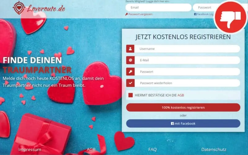 LoveRoute.de Erfahrungen Abzocke