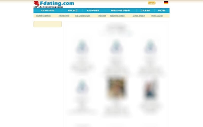 fDating.com Mitgliederbereich