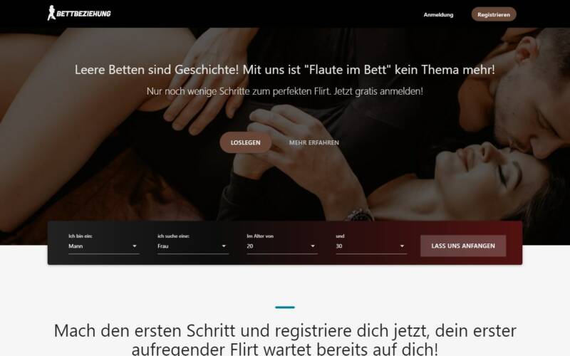 BettBeziehung.de Starseite Testbericht