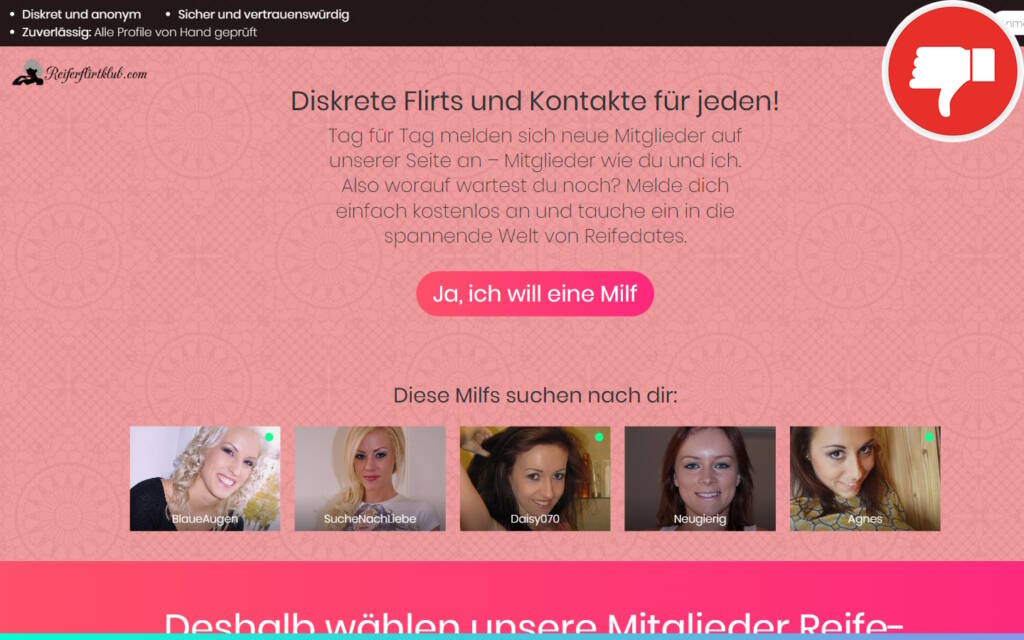 Testbericht ReiferFlirtKlub.com Abzocke