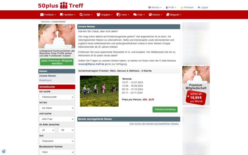 Testbericht 50Plus-Treff.at Besondere Funktion