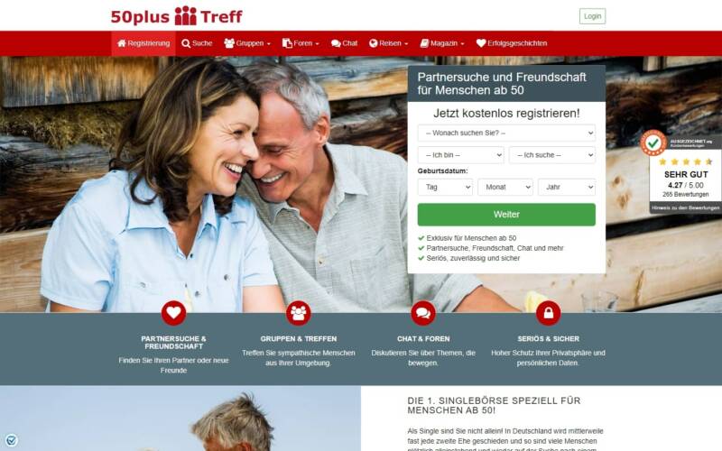 Testbericht 50Plus-Treff.at Positiv