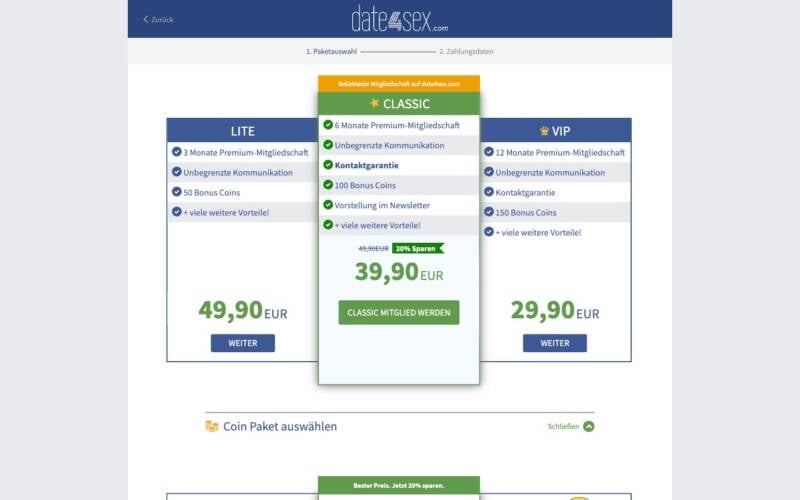 Date4Sex.com Kosten