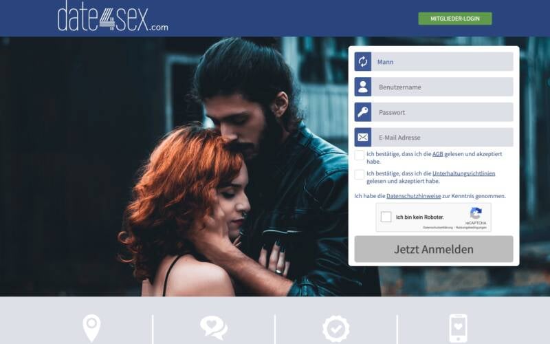 Date4Sex.com Startseite Testbericht