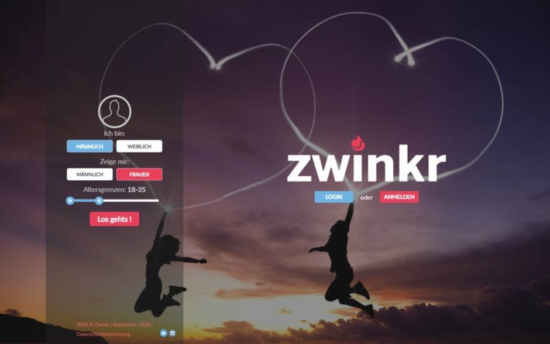Zwinkr.de Startseite Testbericht