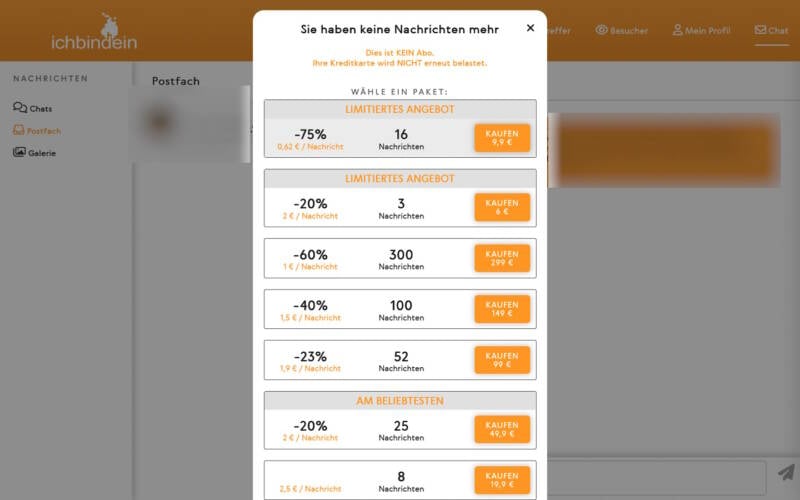 IchBinDein.com Kosten