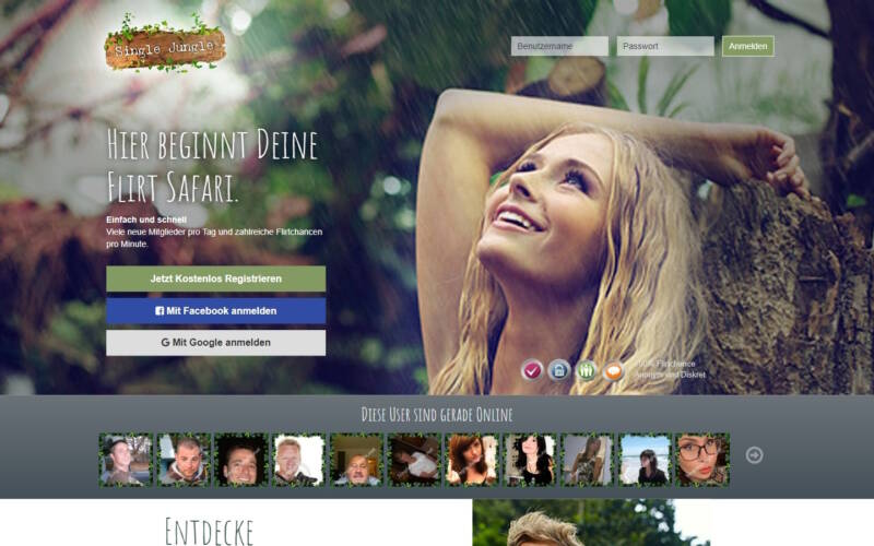Single-Jungle.net Startseite Testbericht