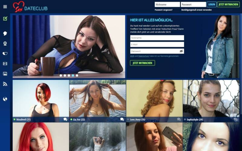 SexDateClub.com Startseite Testbericht