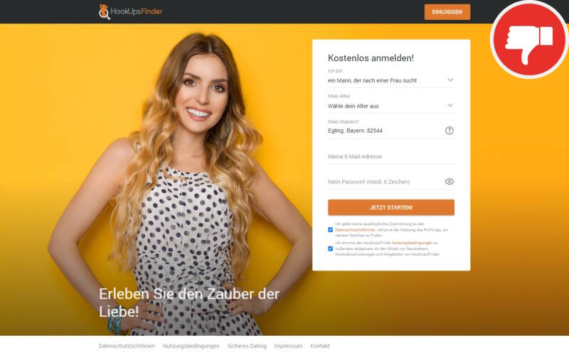 Testbericht HookupsFinder.com Abzocke