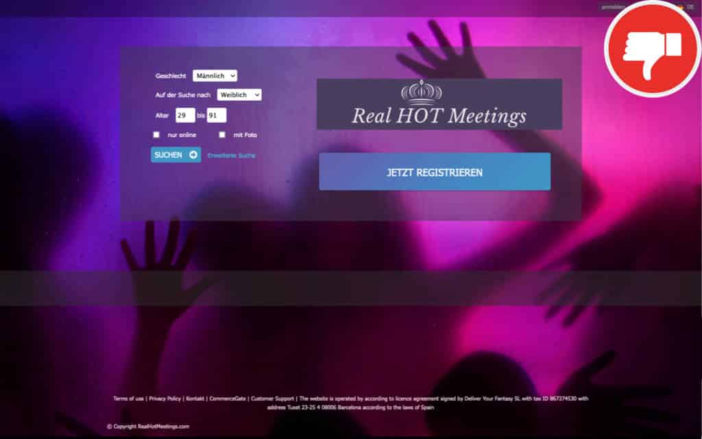 Testbericht RealHotMeetings.com Abzocke