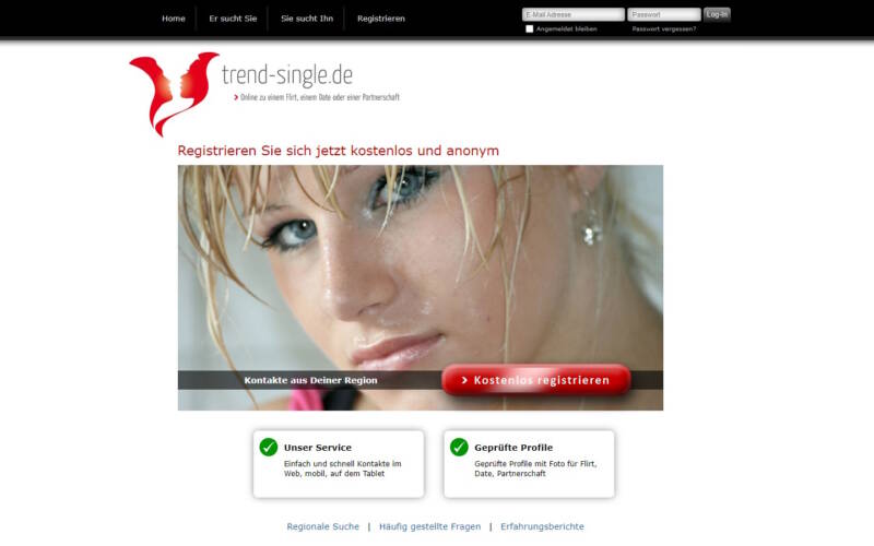 Trend-Single.de Startseite Testbericht