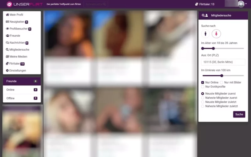 Testbericht UnserFlirt.de Mitgliederbereich