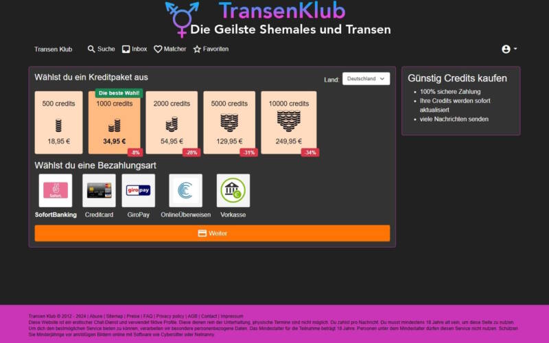 TransenKlub.net Kosten