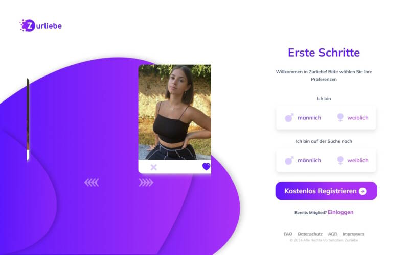 ZurLiebe.de Startseite Testbericht