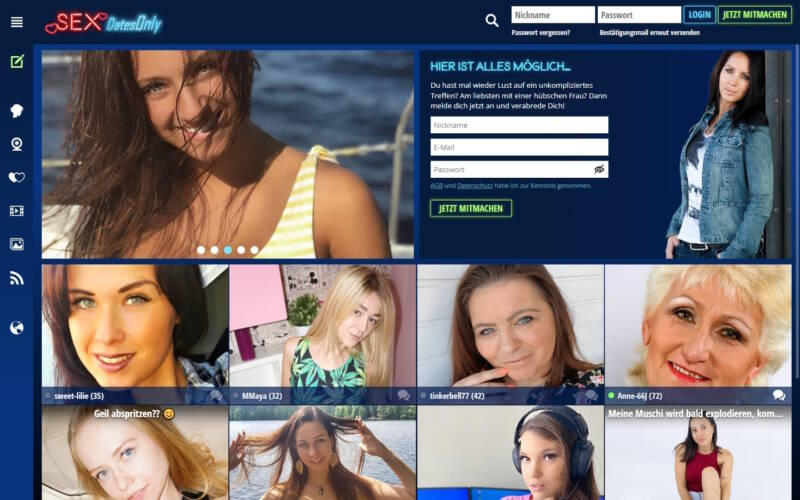 SexDatesOnly.com Startseite Testbericht