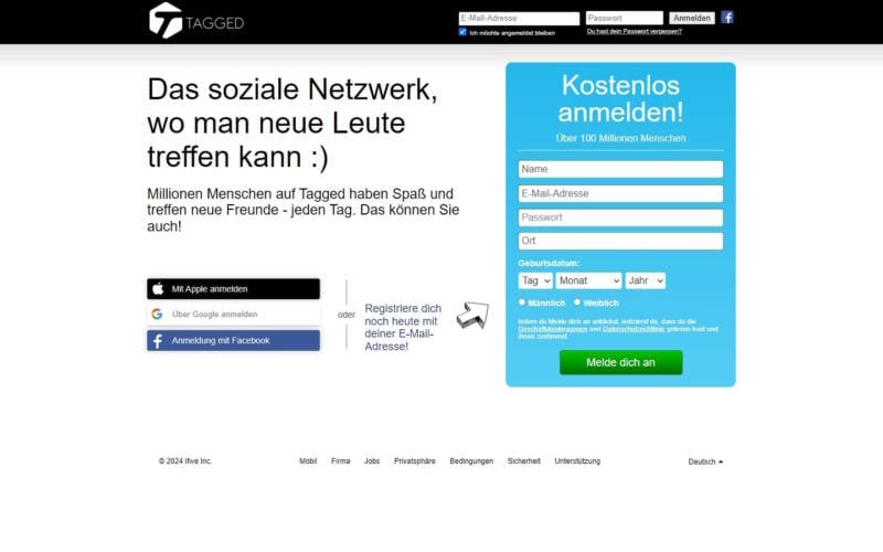 Tagged.com Startseite Testbericht