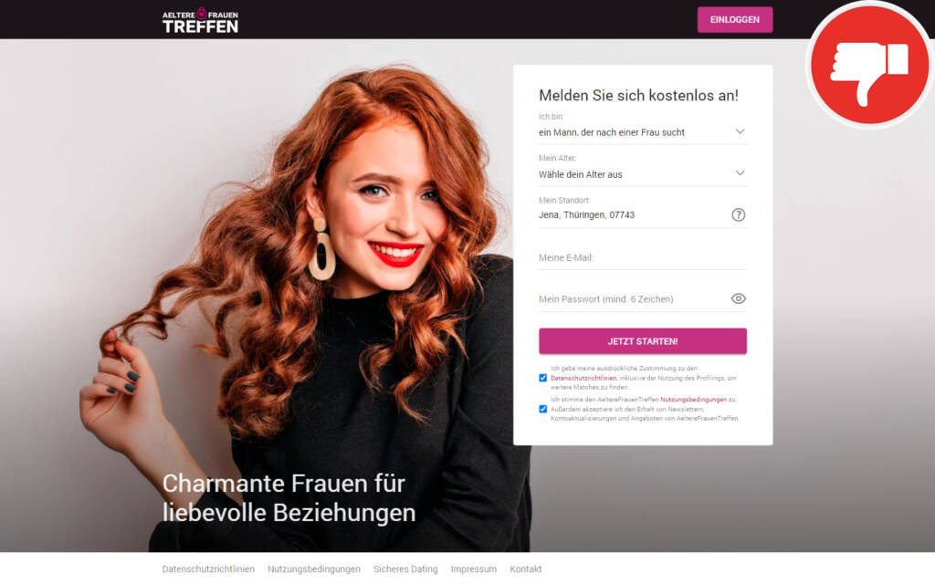 Testbericht AeltereFrauenTreffen.com Abzocke