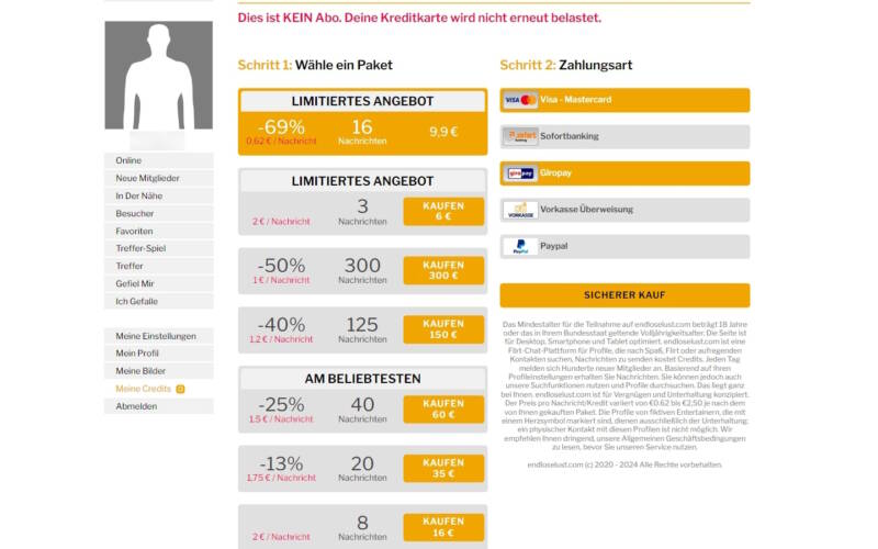 EndloseLust.com Kosten