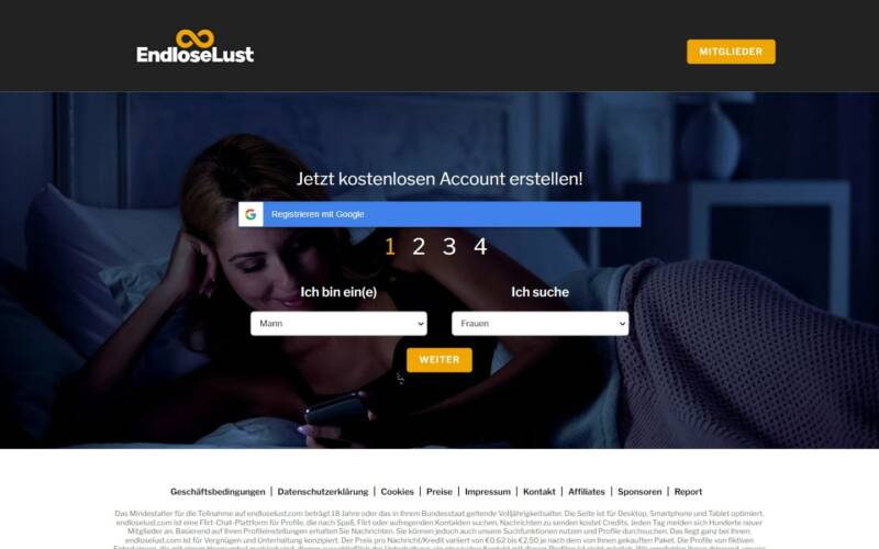 EndloseLust.com Startseite Testbericht