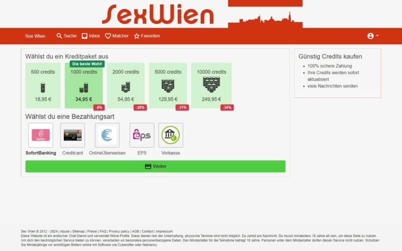 SexWien.at Kosten