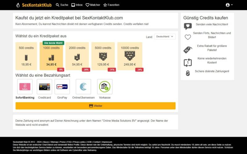 Testbericht SexKontaktKlub.com Kosten