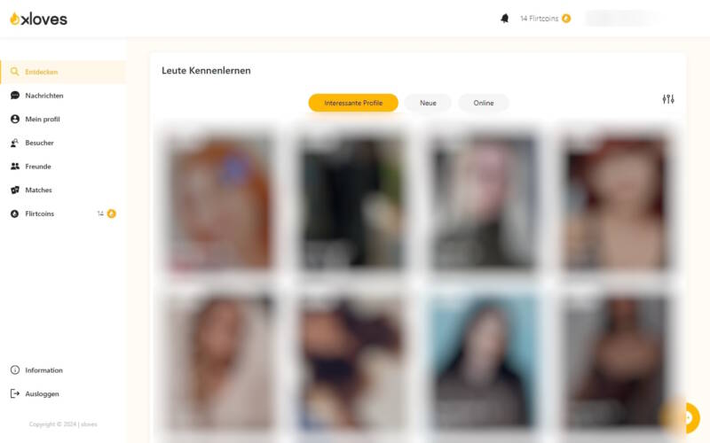xLoves.com Mitgliederbereich
