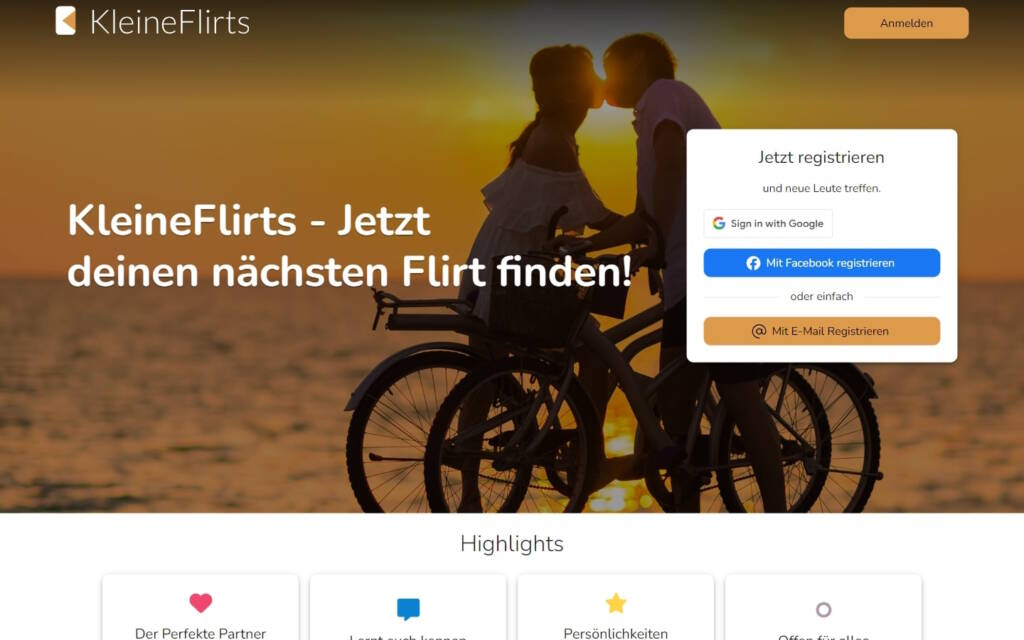 KleineFlirts.de Startseite Testbericht