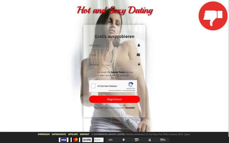 Testbericht HotAndSexy.dating Abzocke