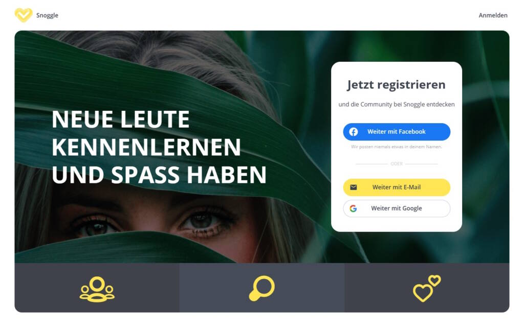 Snoggle.app Startseite Testbericht