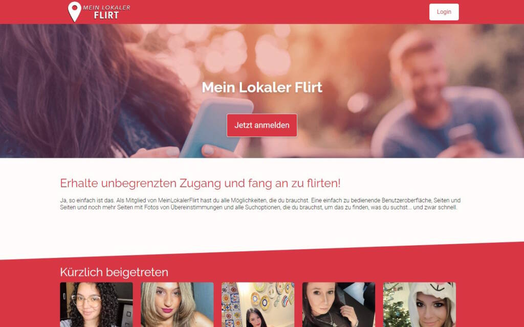 MeinLokalerFlirt.com Testbericht Startseite