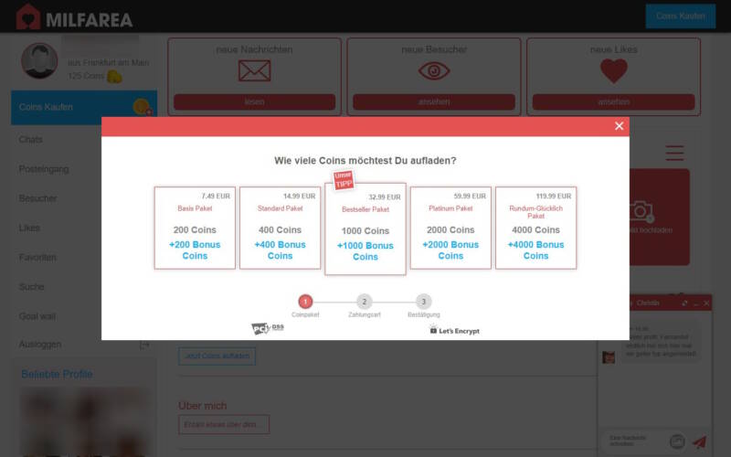 MilfArea.com Kosten