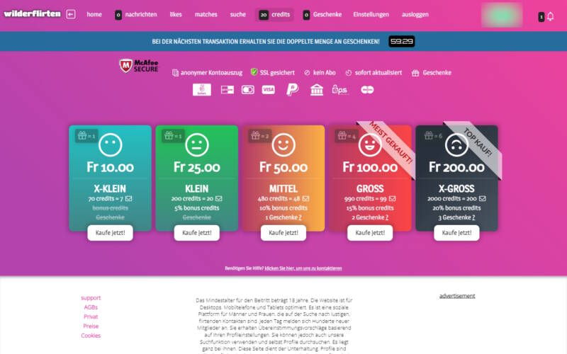 Testbericht WilderFlirten.com Kosten