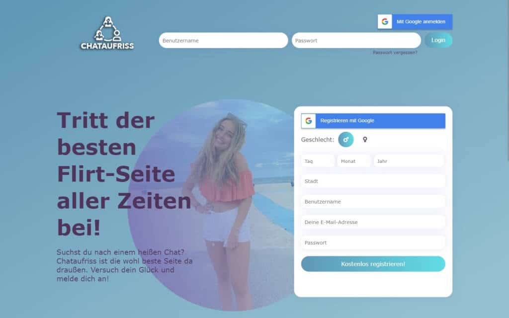 Testbericht ChatAufriss.com Startseite