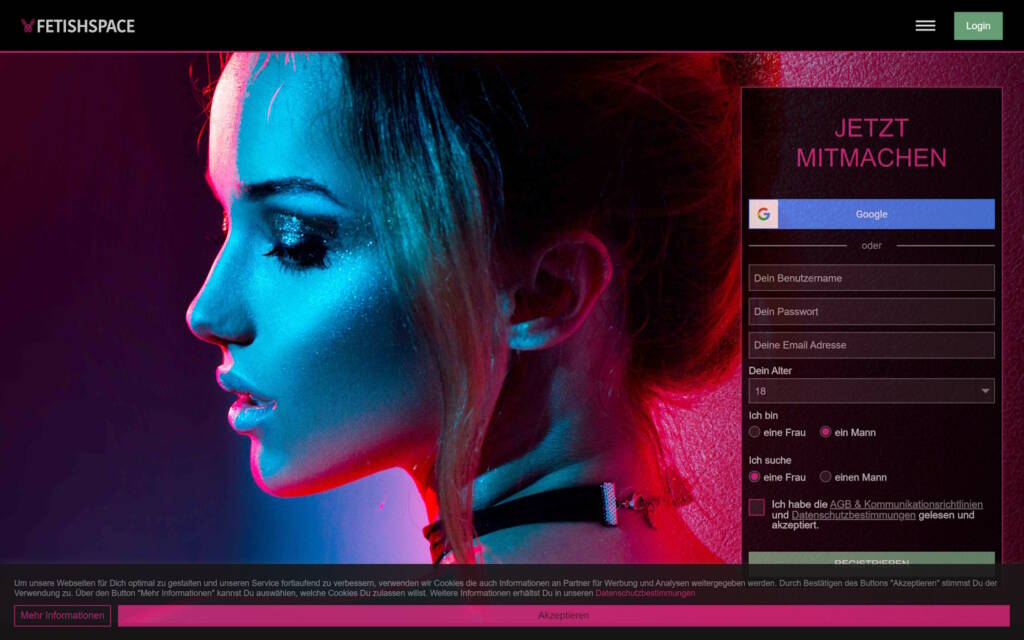 FetishSpace.com Startseite Testbericht