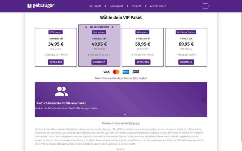 GetASugar.de Kosten