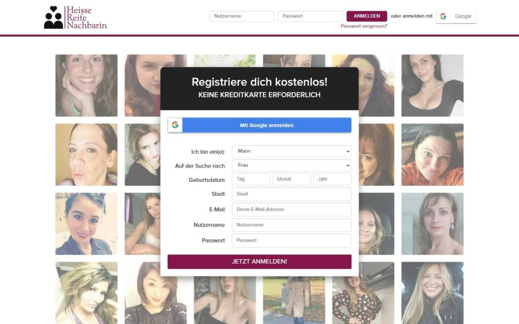 HeisseReifeNachbarin.com Startseite Testbericht