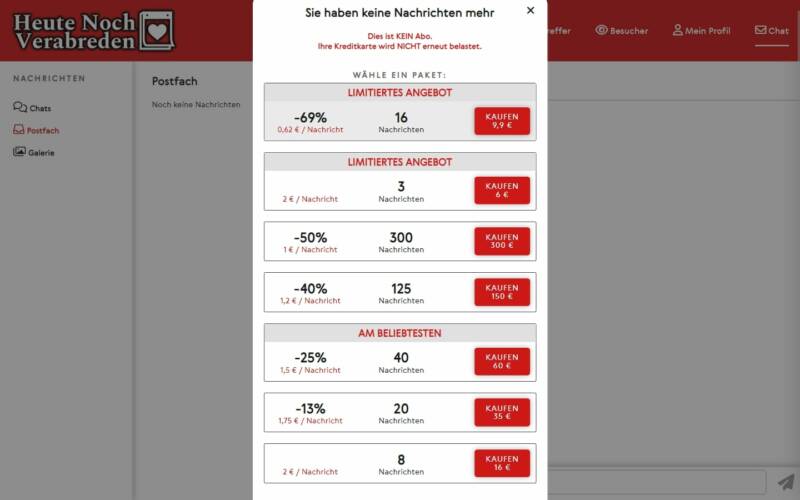 HeuteNochVerabreden.com Kosten
