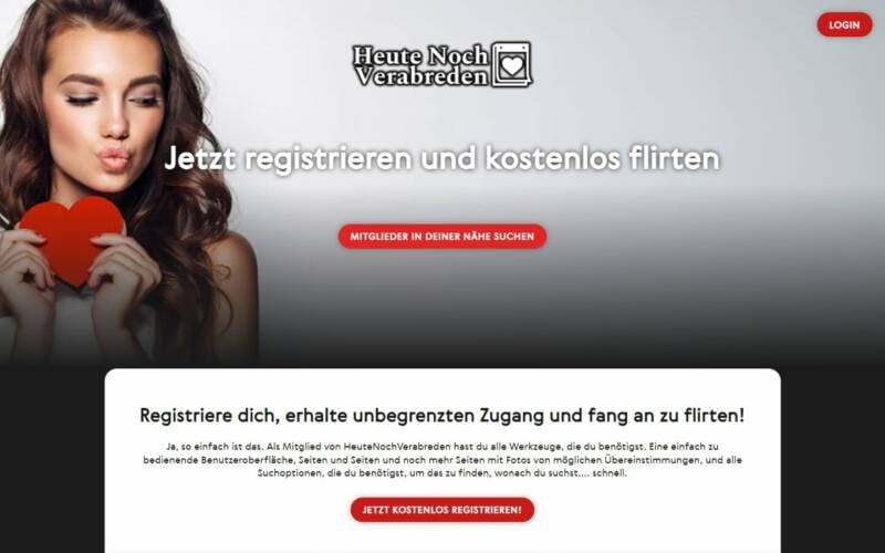 HeuteNochVerabreden.com Startseite Testbericht