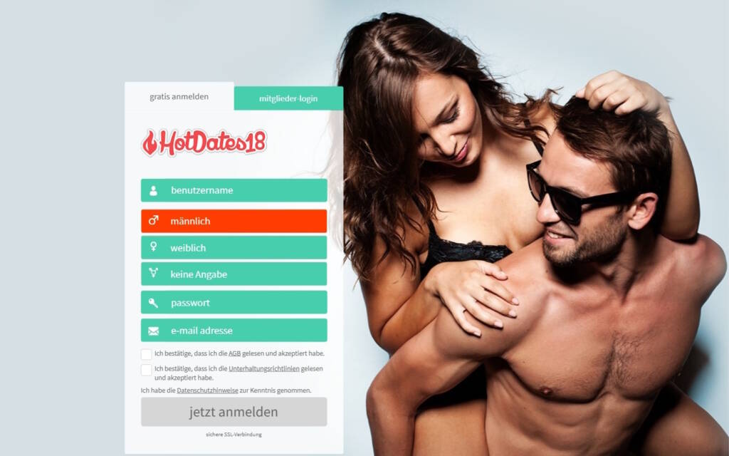 HotDates18.com Startseite Testbericht