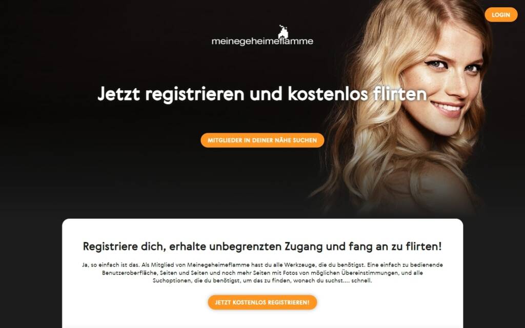 MeineGeheimeFlamme.com Startseite Testbericht