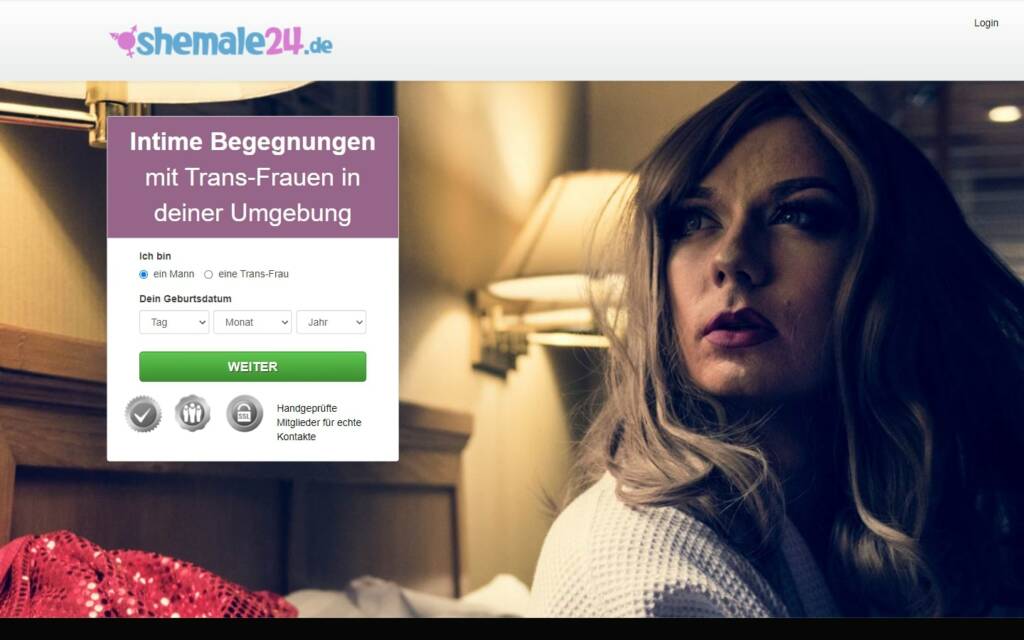 Shemale24.de Testbericht Startseite