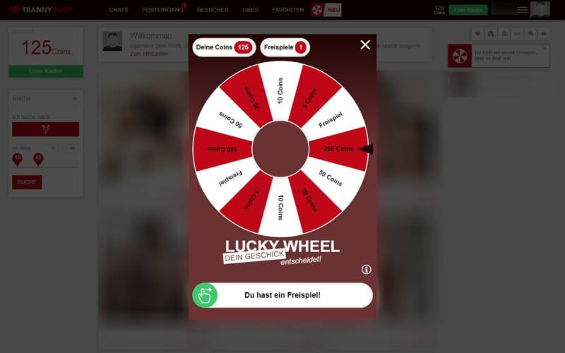 TrannyBook.com Besondere Funktion