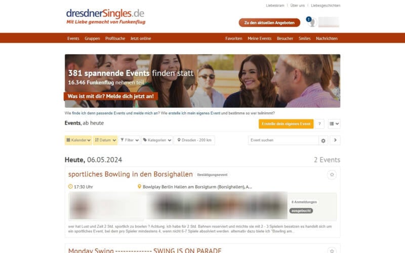 DresdnerSingles.de Besondere Funktion